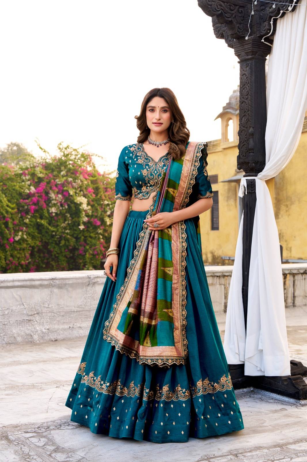AARNA Vichitra Silk FRZ Lehenga choli manufacturers in Mumbai